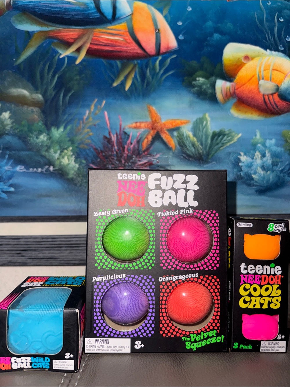 NeeDoh Fuzz Cat Bundle of 3️⃣ wild cat/teenie fuzz ball 4 pack &  cool cats 😻
